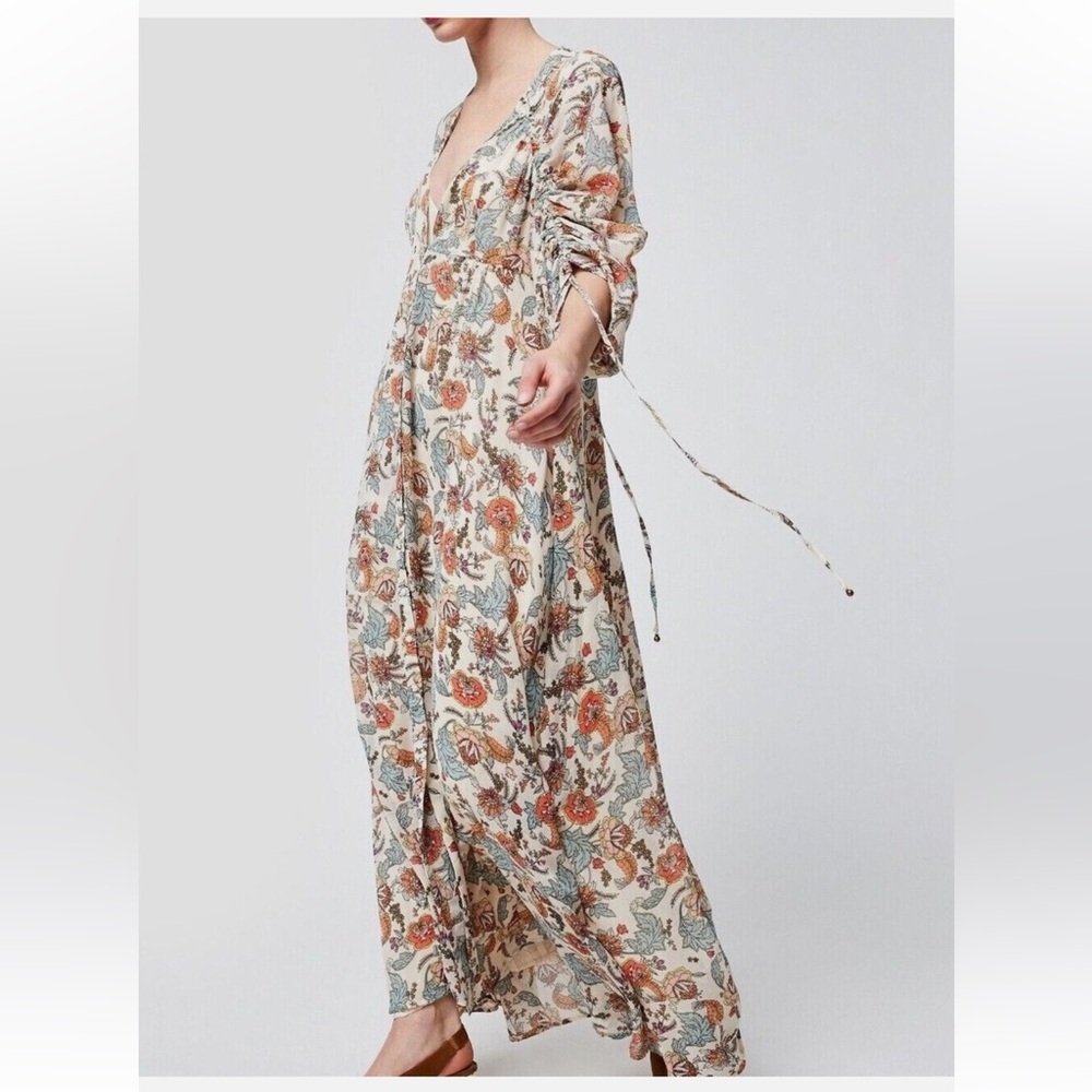 👗🌼‎ Free People Floral Festival Maxi Dress with Ivory Slip Women’s XS 🌼👗